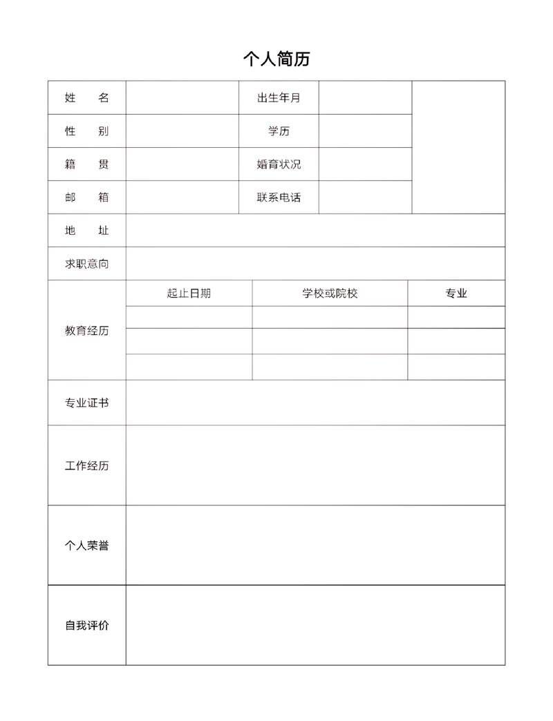 电子版简历表格下载2026