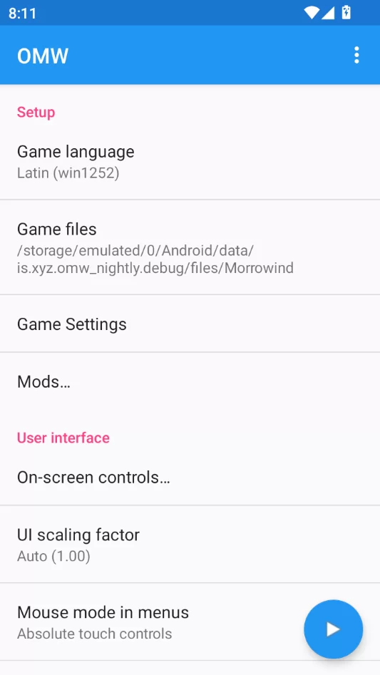 游戏设置界面 游戏设置界面