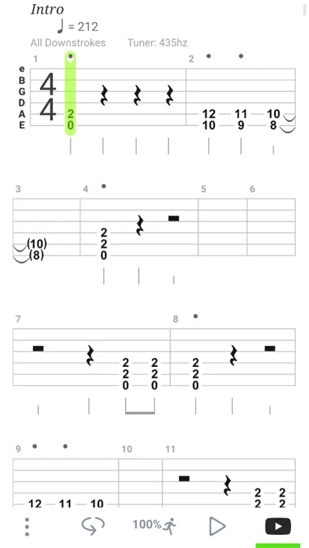 Songsterr演奏界面