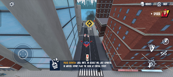 蜘蛛英雄3蛛丝摆荡操作示意