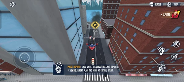 蜘蛛英雄3蛛丝摆荡操作示意