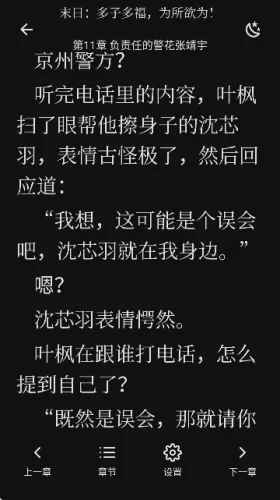 个性化阅读设置选项展示