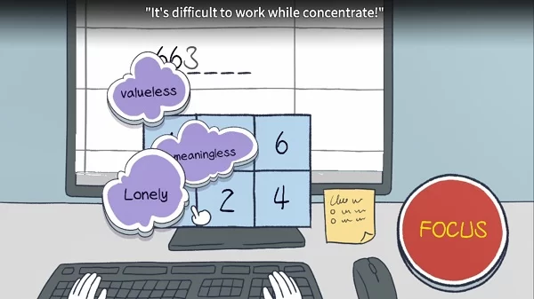 游戏中的选择界面，展示影响情绪的关键决策