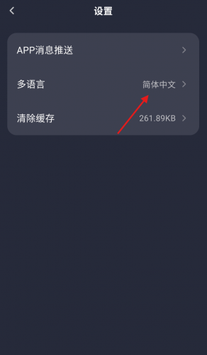 步骤3：在设置中找到“多语言”选项