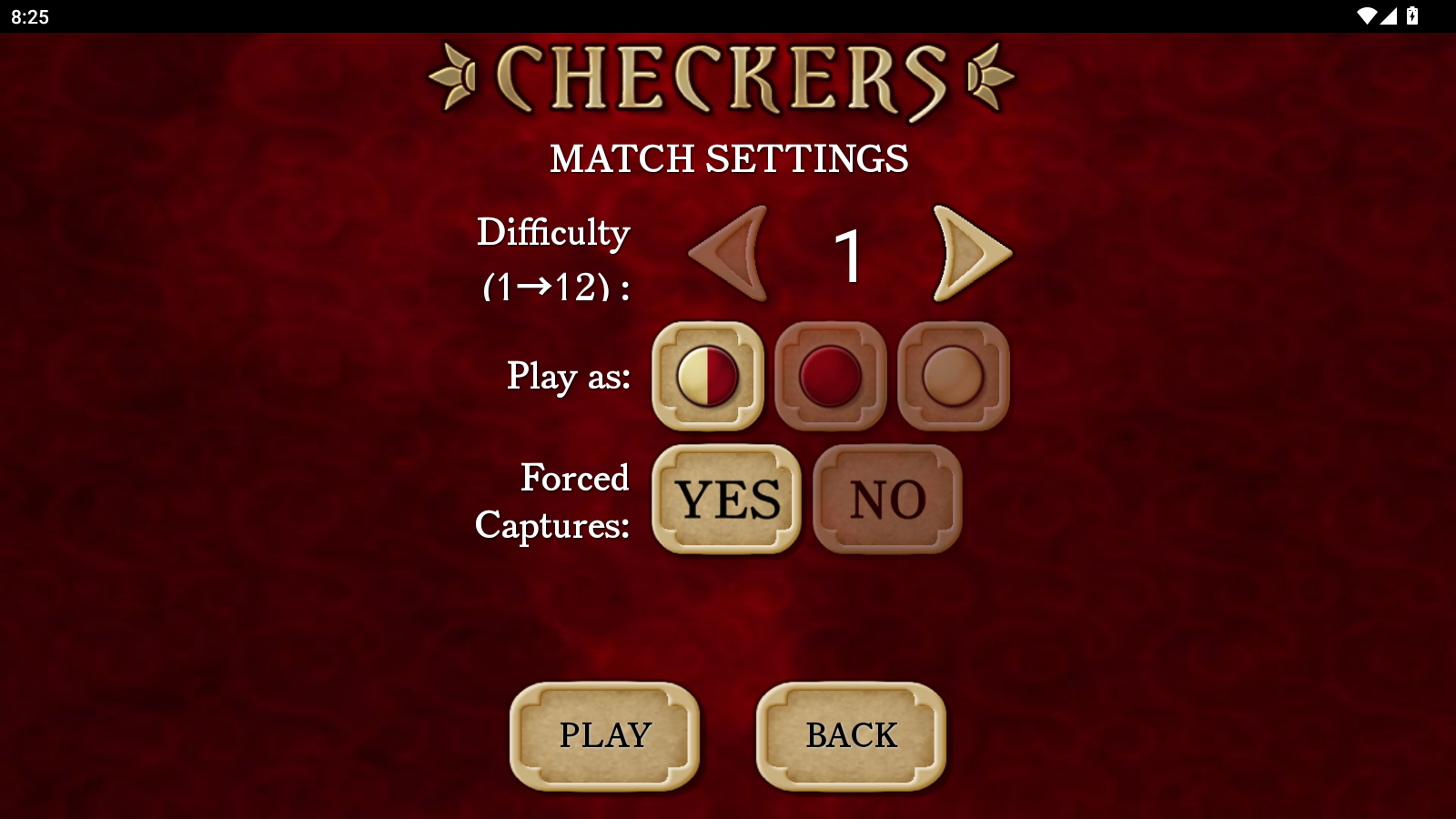 国际跳棋游戏设置与模式选择界面 国际跳棋游戏设置与模式选择界面