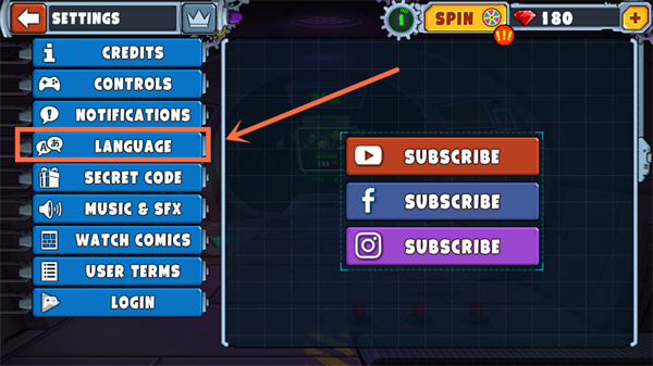 游戏语言设置截图