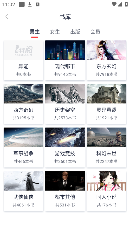 翻阅小说分类书库截图