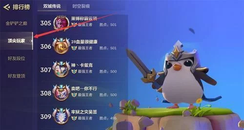 金铲铲之战测试服顶尖玩家排行榜