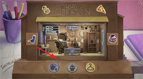 游戏内道具选择界面,展示披萨、汽水杯等物品 游戏内道具选择界面,展示披萨、汽水杯等物品