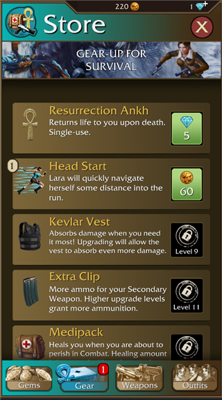 劳拉遗迹逃亡商店界面