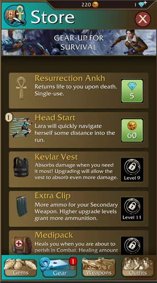 劳拉遗迹逃亡商店界面