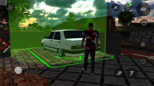 游戏内角色下车与互动截图