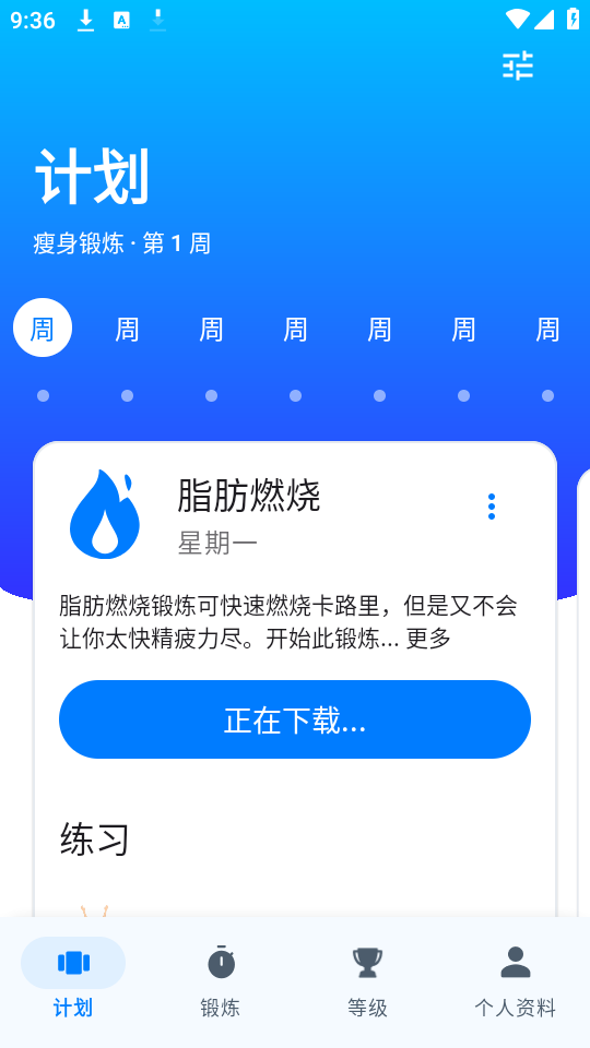Seven训练过程与进度追踪界面