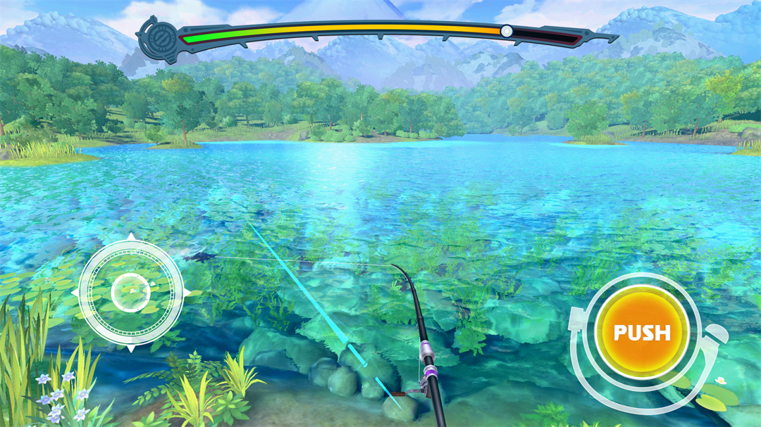 游戏中的鱼线张力控制界面