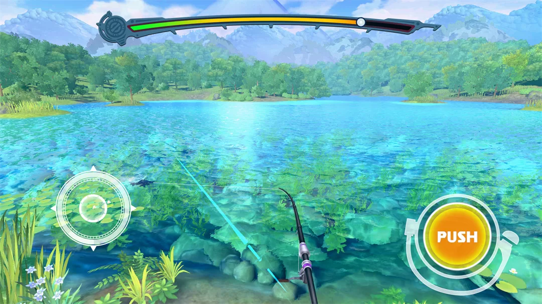 游戏中的鱼线张力控制界面