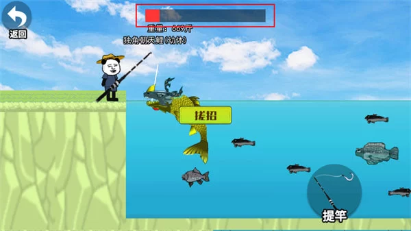 成功钓起鱼类 成功钓起鱼类