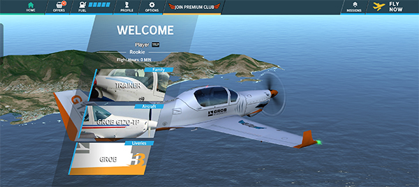 游戏主界面与飞机选择