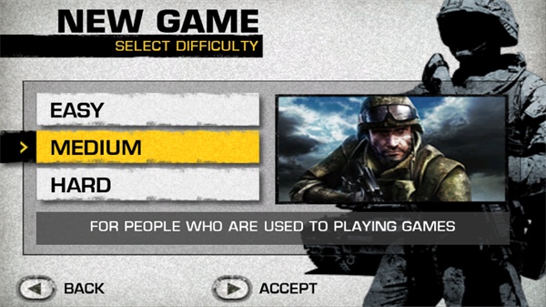 战地叛逆连队2难度选择界面截图 战地叛逆连队2难度选择界面截图