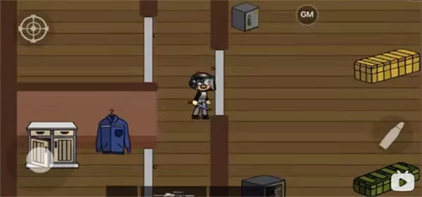 一位玩家操控的坤坤角色正在房间内的箱子前搜索物资