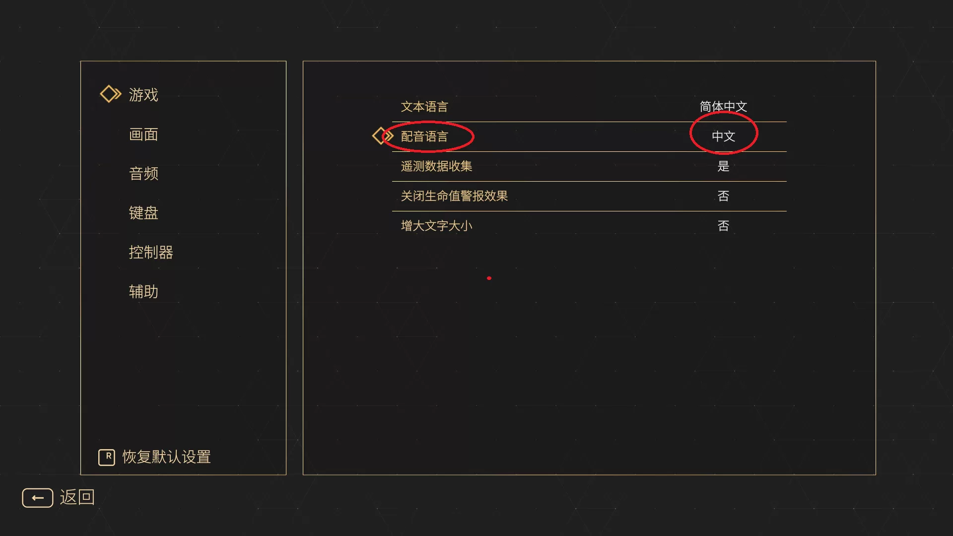 中文设置步骤3：可选设置中文配音