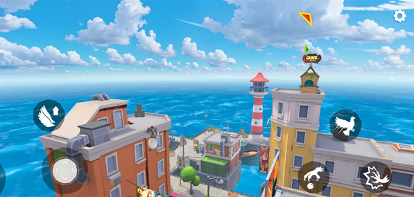 游戏中的鸽子飞至高处以躲避下方的麻烦