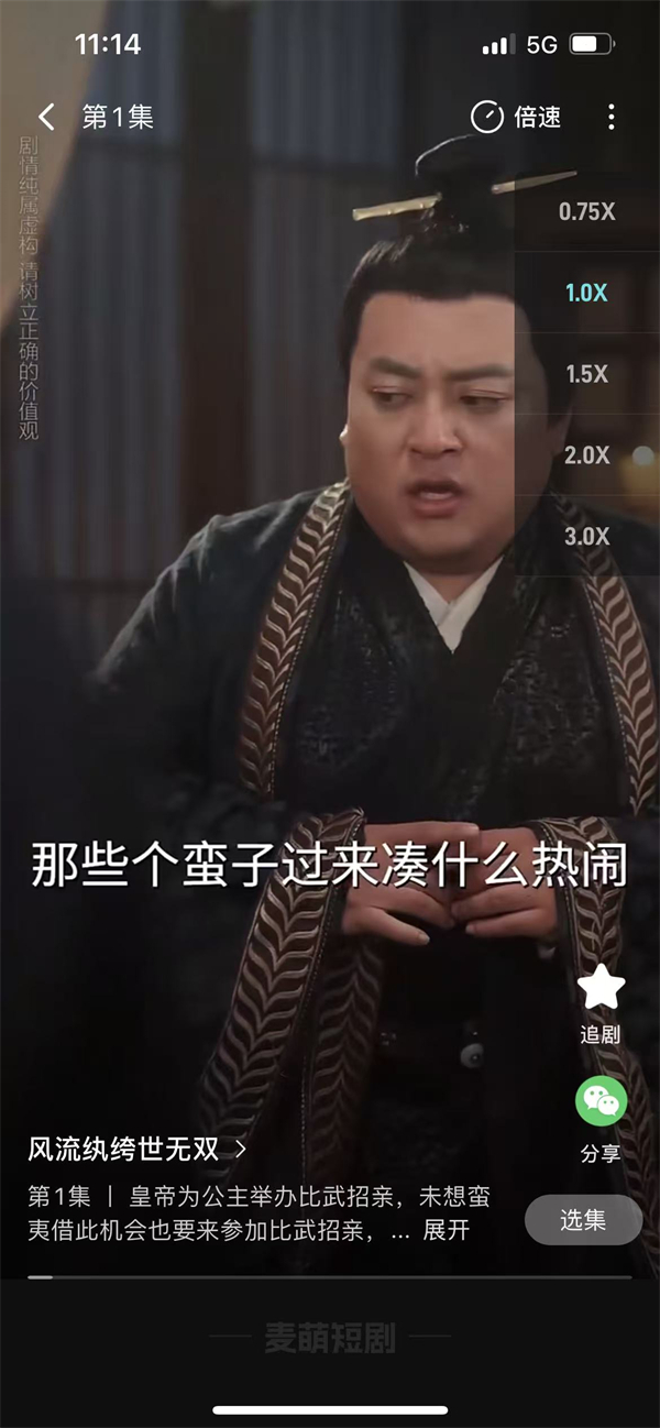 麦萌短剧播放设置界面