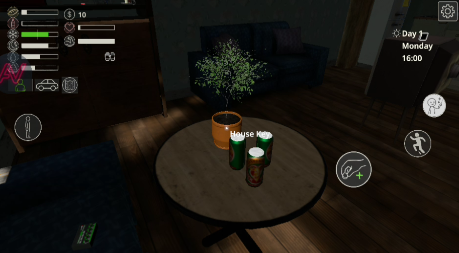 在花瓶后方找到大门钥匙