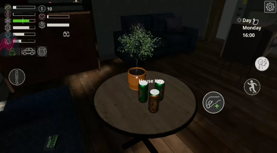 在花瓶后方找到大门钥匙