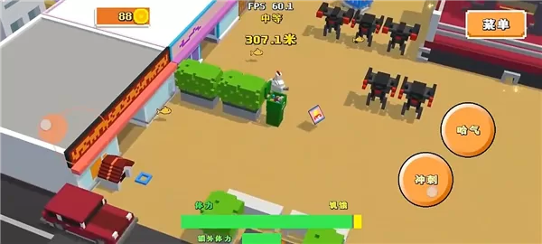 哈基米莫那没路躲游戏画面：猫咪在车流中穿梭