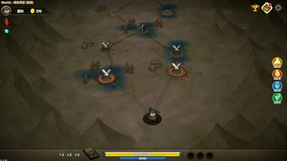 游戏大地图选择界面截图，展示分支路线