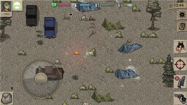 游戏攻略截图：角色在医院附近遭遇商人