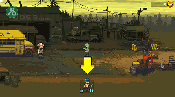 游戏核心玩法截图:展示玩家使用勇气值召唤士兵对抗僵尸的场景 游戏核心玩法截图:展示玩家使用勇气值召唤士兵对抗僵尸的场景