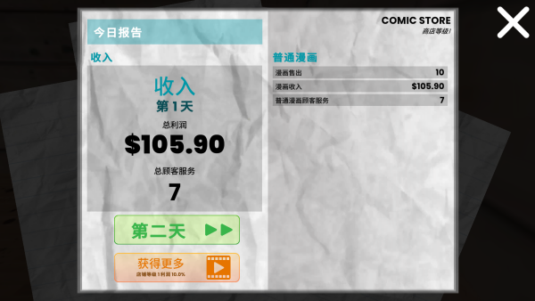 每日经营报告界面，展示销售额与客流数据