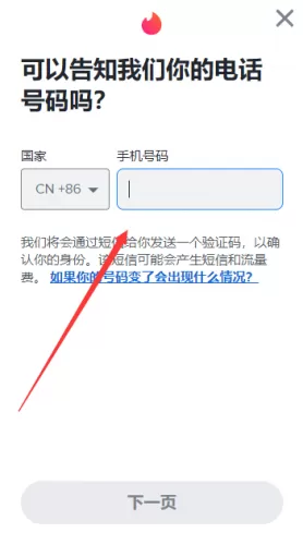 Tinder手机号登录界面 Tinder手机号登录界面