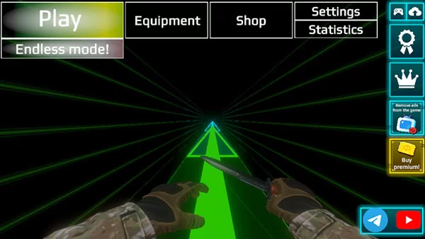 一位玩家正在手机屏幕上操控角色进行流畅的连跳，背景是色彩鲜明的朋克风格跳跃地图