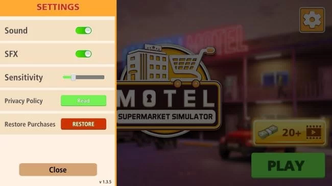 游戏设置界面，可调整画质和声音