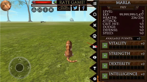 终极猫模拟器无限金币技能版属性加点界面