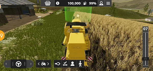 模拟农场20凯龙专版联合收割机操作界面