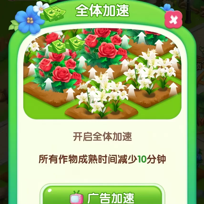 福运花园中百花盛开的美丽花园场景