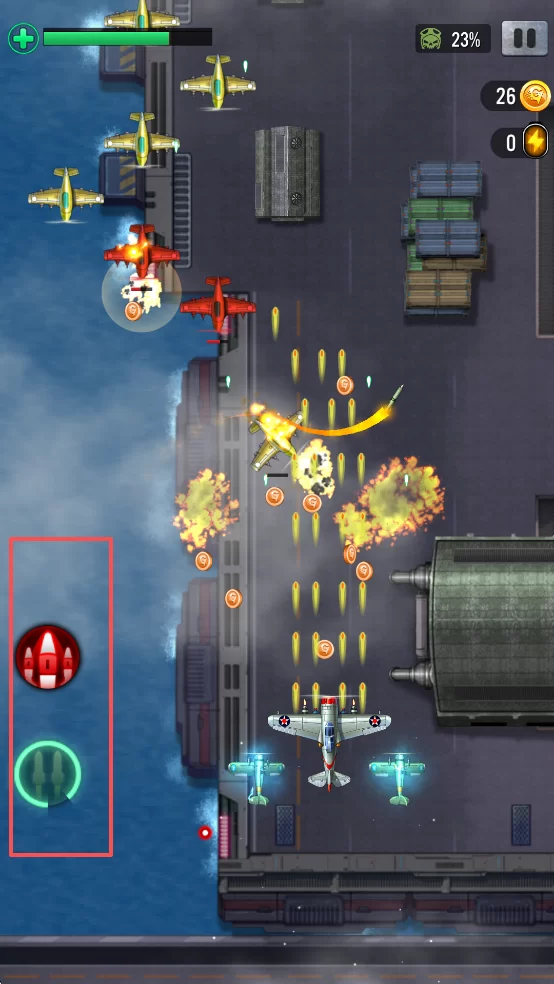 游戏中的战机选择与技能界面