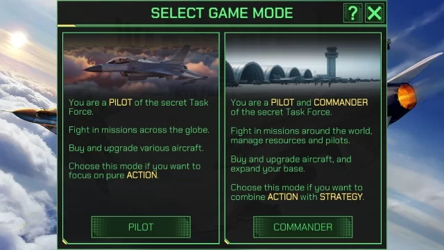 游戏中的战机选择界面，展示多款现代战斗机