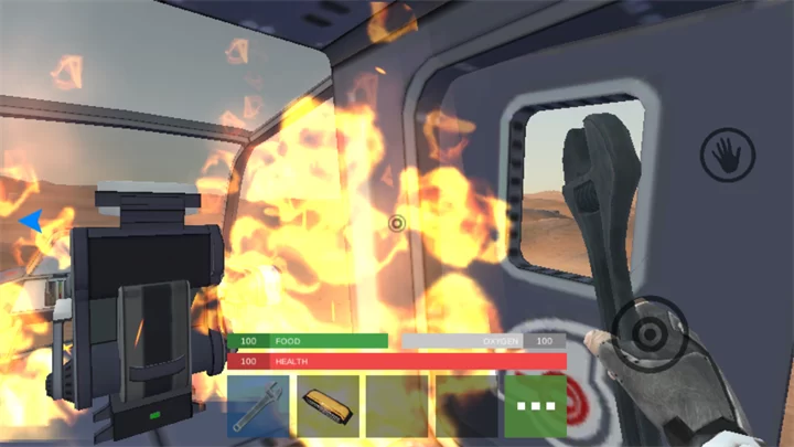 玩家使用灭火器扑灭飞船火灾