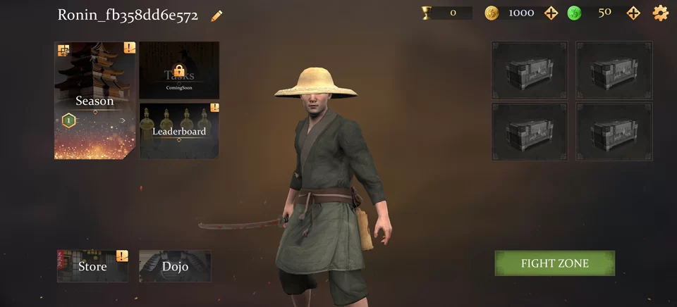 新手在道场中选择武器