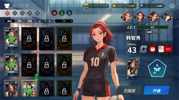 热血排球少女破解版队伍管理界面