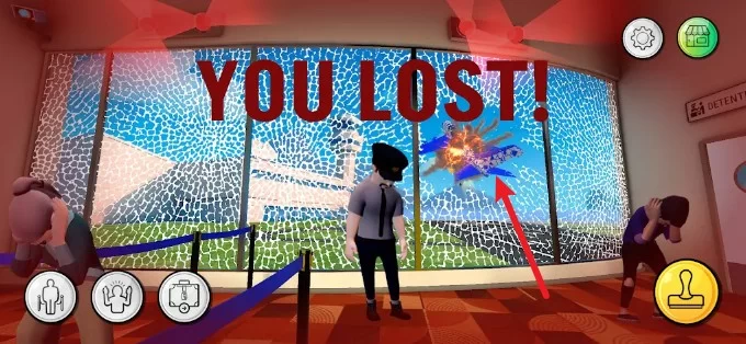 游戏核心玩法展示：玩家正在使用扫描仪检查行李