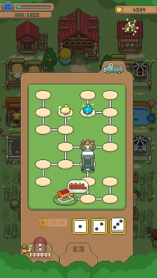 游戏中的大富翁风格掷骰子小游戏界面